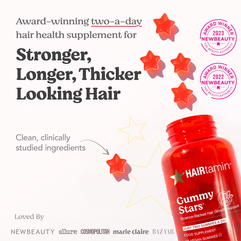 HAIRtamin close-up gummy texture highlighting chewable, natural ingredients