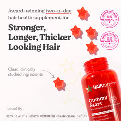 HAIRtamin close-up gummy texture highlighting chewable, natural ingredients