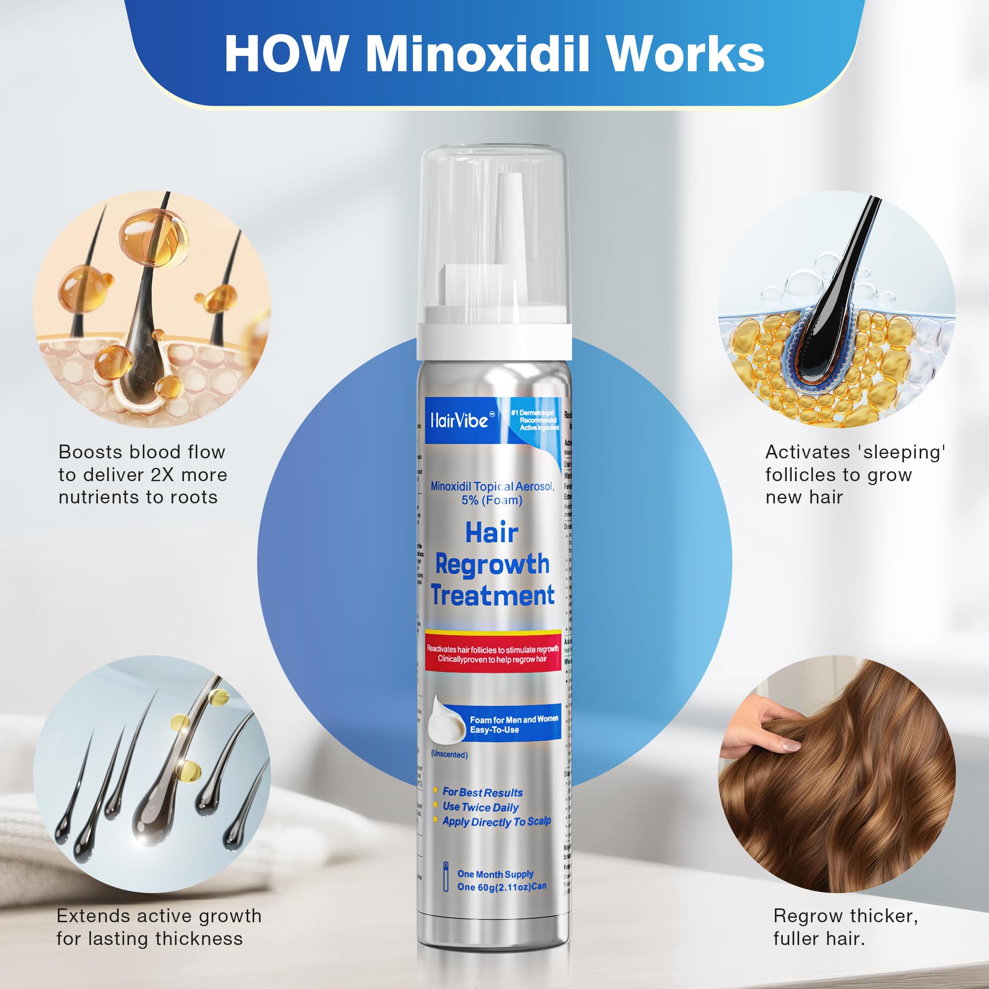 HairVibe close-up foam texture highlighting gentle absorption