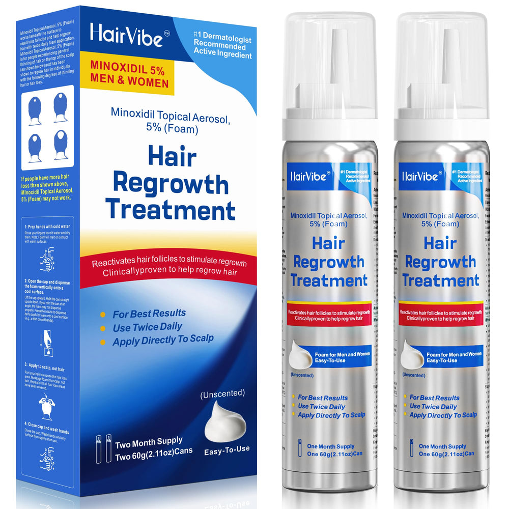 HairVibe front packaging showing cans and benefits