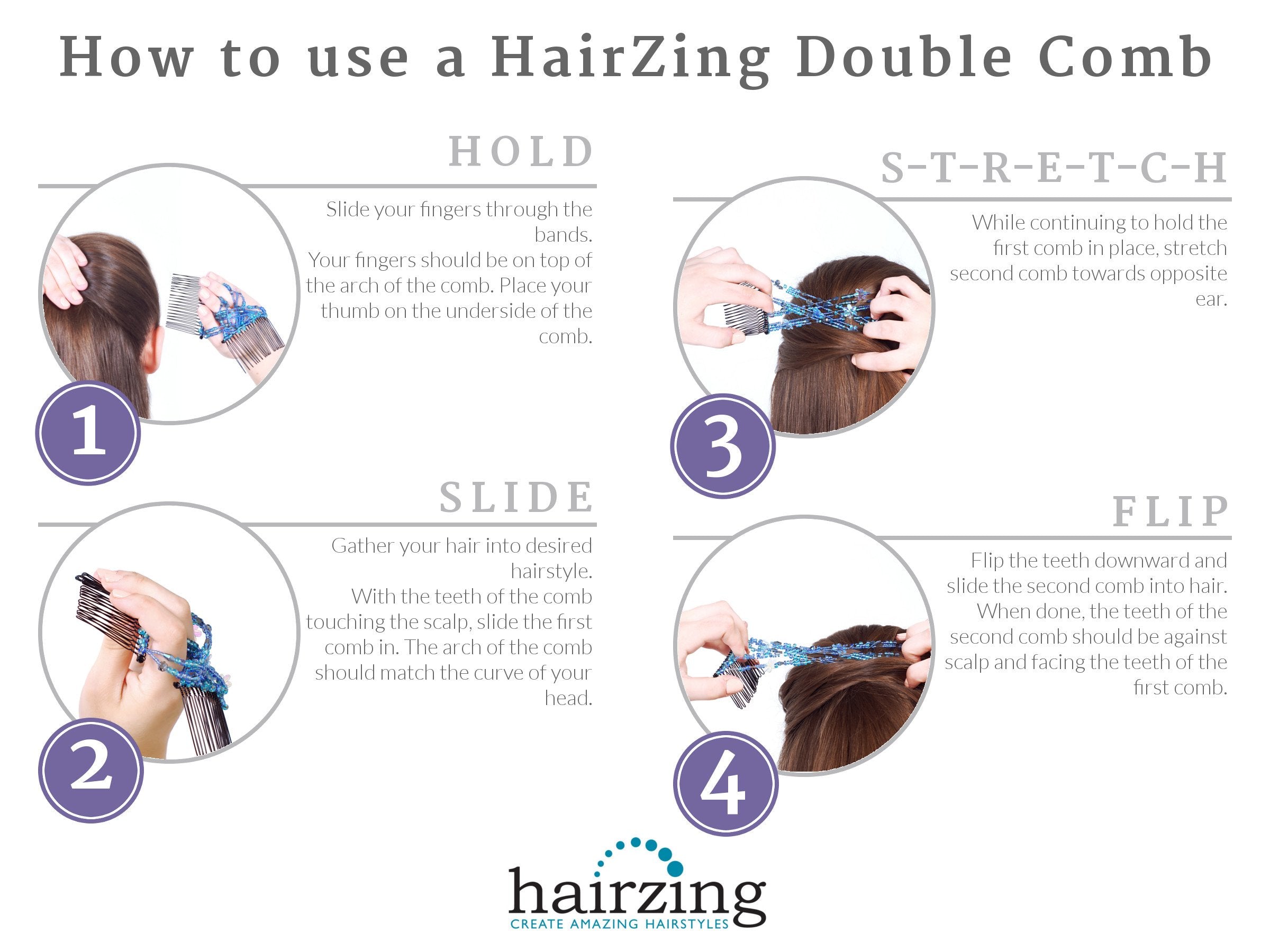 HairZing lifestyle shot of woman with wavy hair wearing a discreet updo