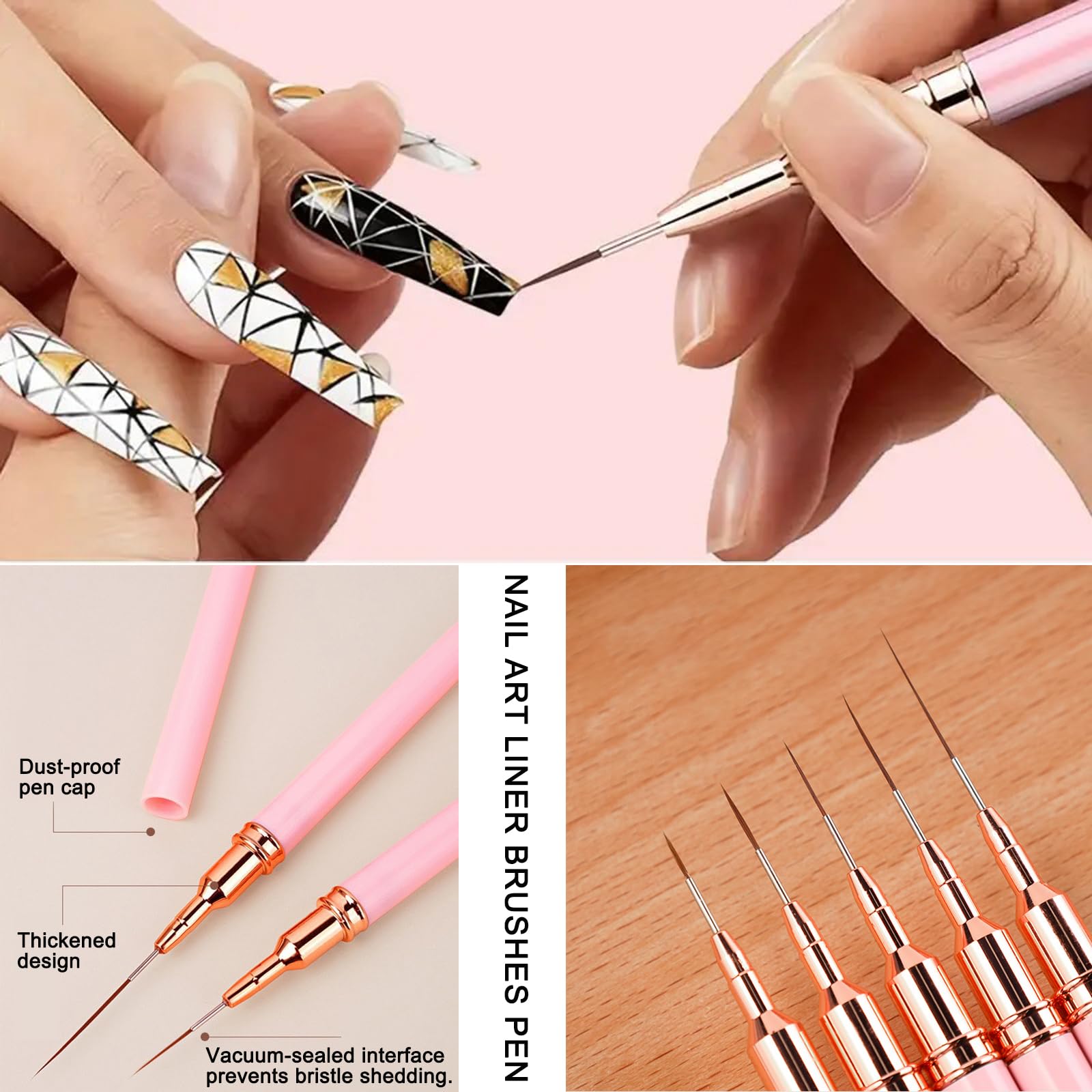 HAIY brush in use creating fine nail art for controlled results