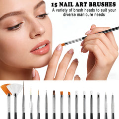HAIY liner brush tips close-up for precise fine-line nail art