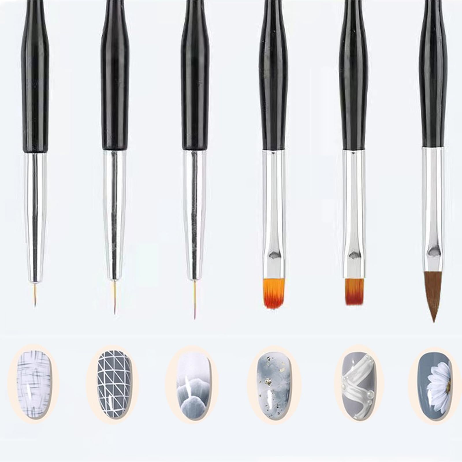 HAIY brush next to a fingernail to show scale and tip precision
