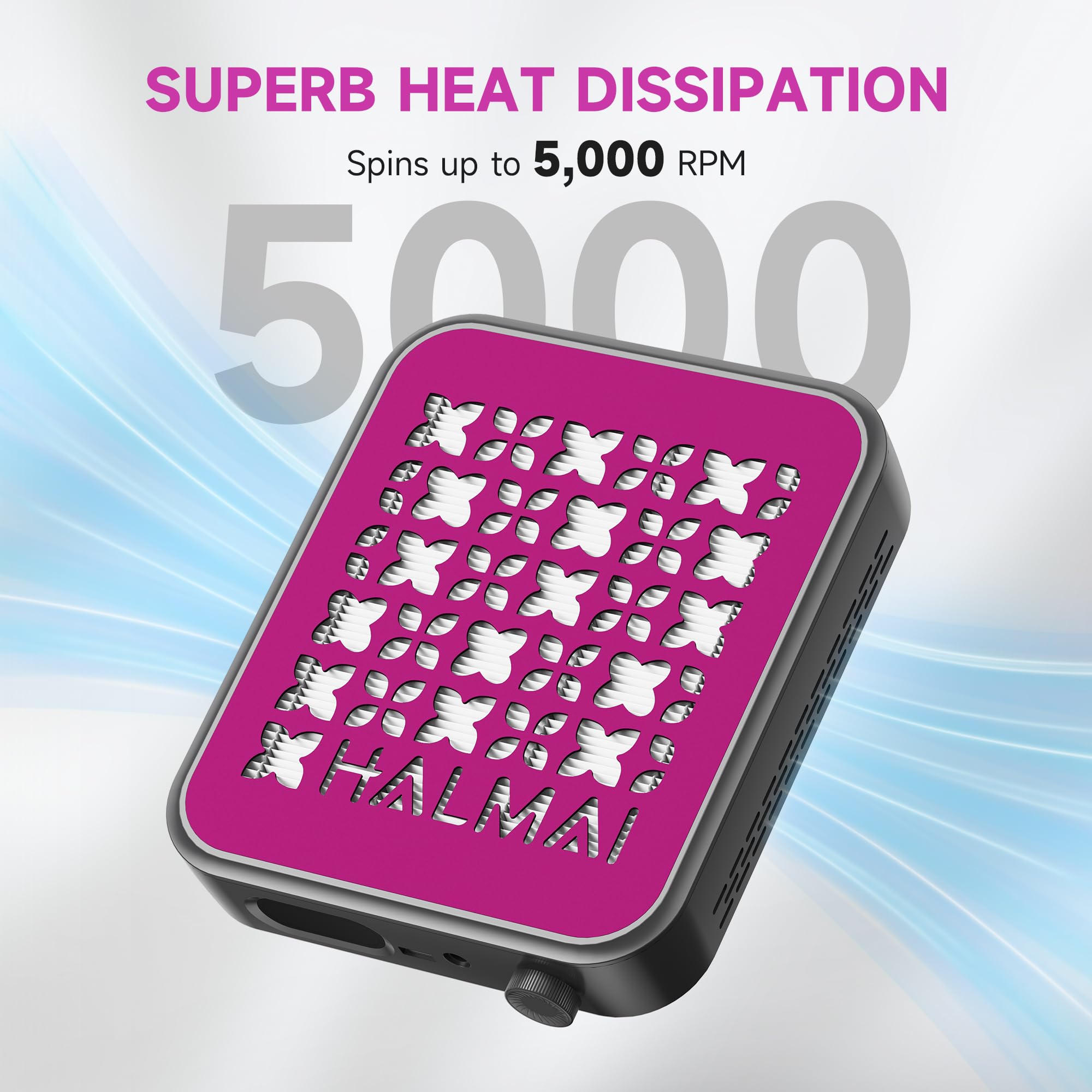 HALMAI side vents demonstrating heat dissipation for long use