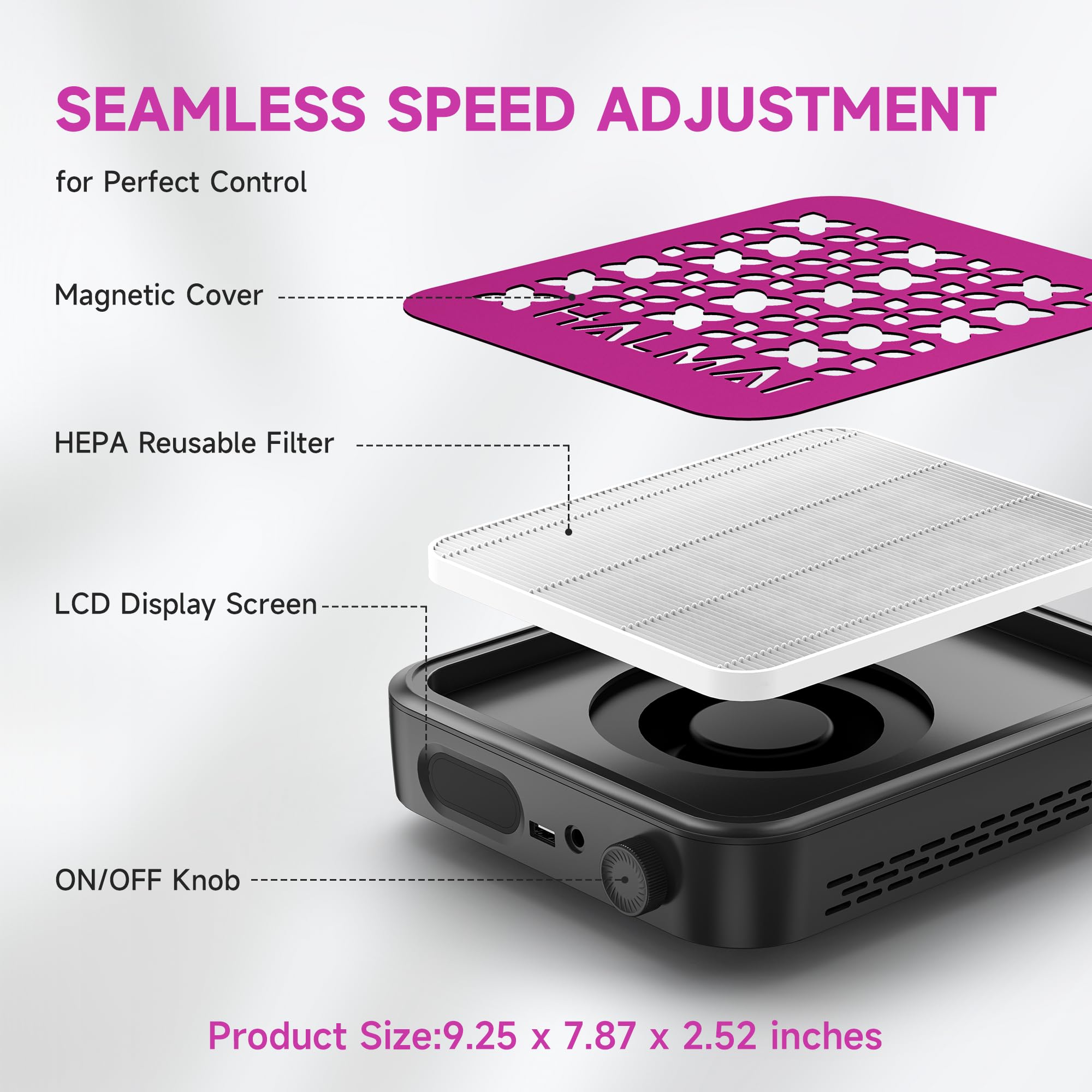 HALMAI washable HEPA filter detail for cost-saving reuse
