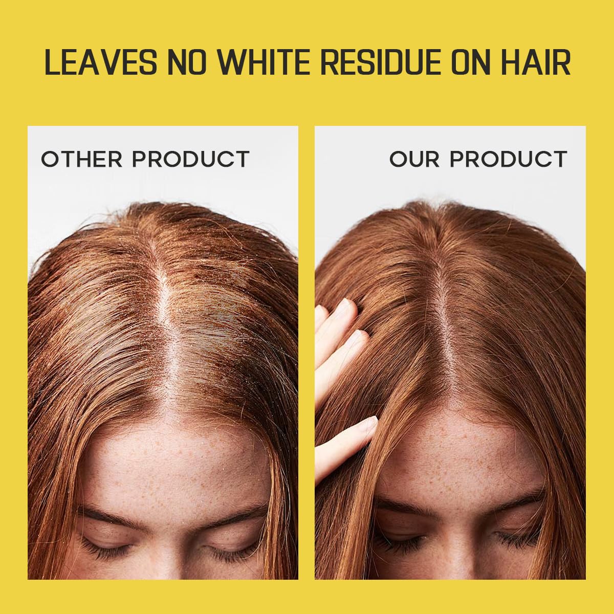 HALOVIDA mist on hair roots demonstrating oil absorption benefit