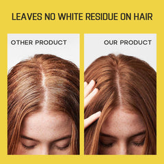 HALOVIDA mist on hair roots demonstrating oil absorption benefit