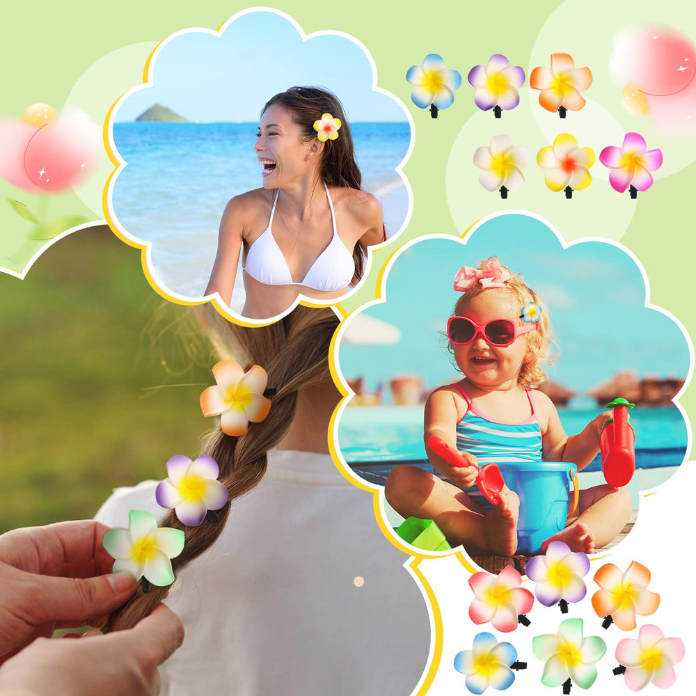 Hanaive flower clipped to a bag and gift wrap, adds festive flair