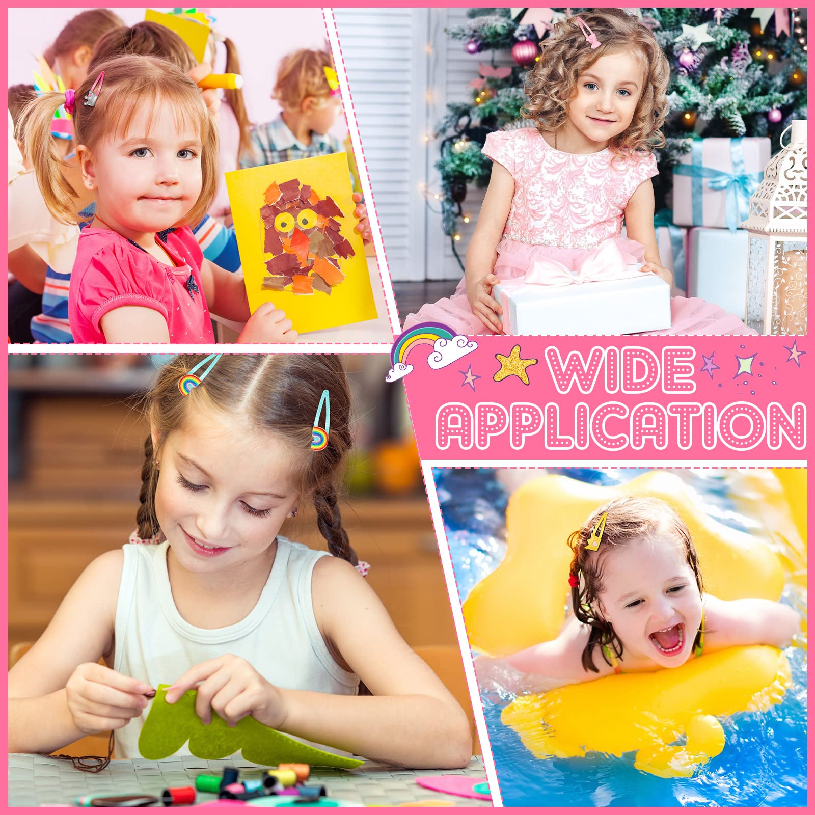 Hanaive clips in child hair demonstrating secure fit and playful style