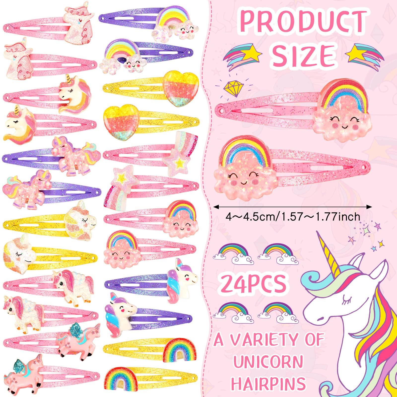 Hanaive close-up of resin unicorn decoration showcasing shimmer and secure attachment