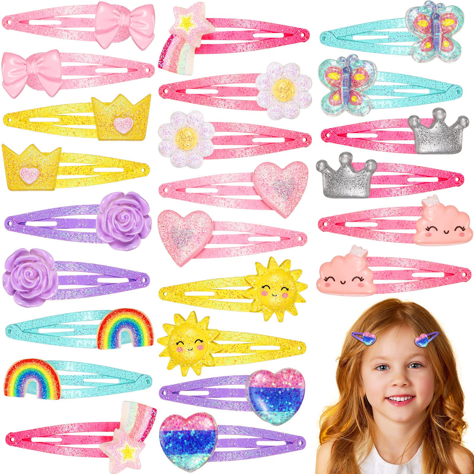 Hanaive front packaging showing 24 colorful clips and patterns for easy selection