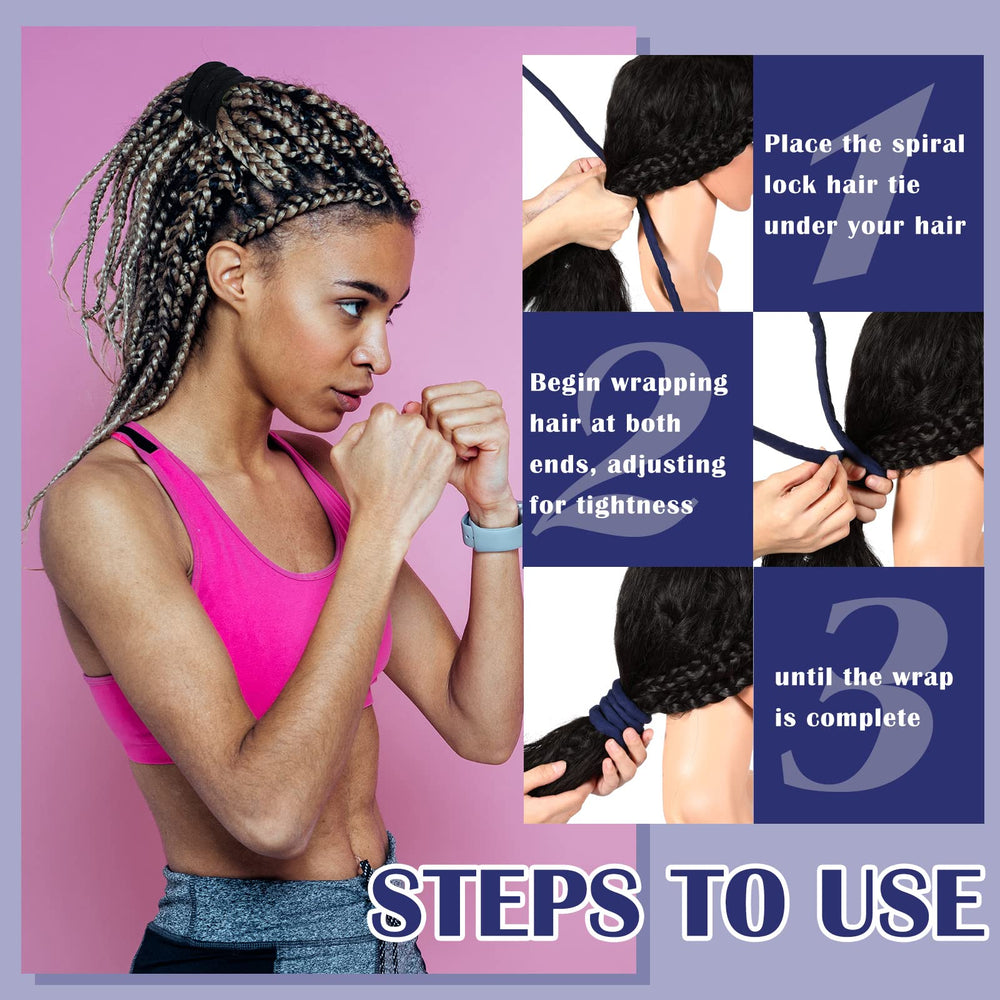 Hanaive tie securing a high ponytail on thick hair, clean hold without slipping
