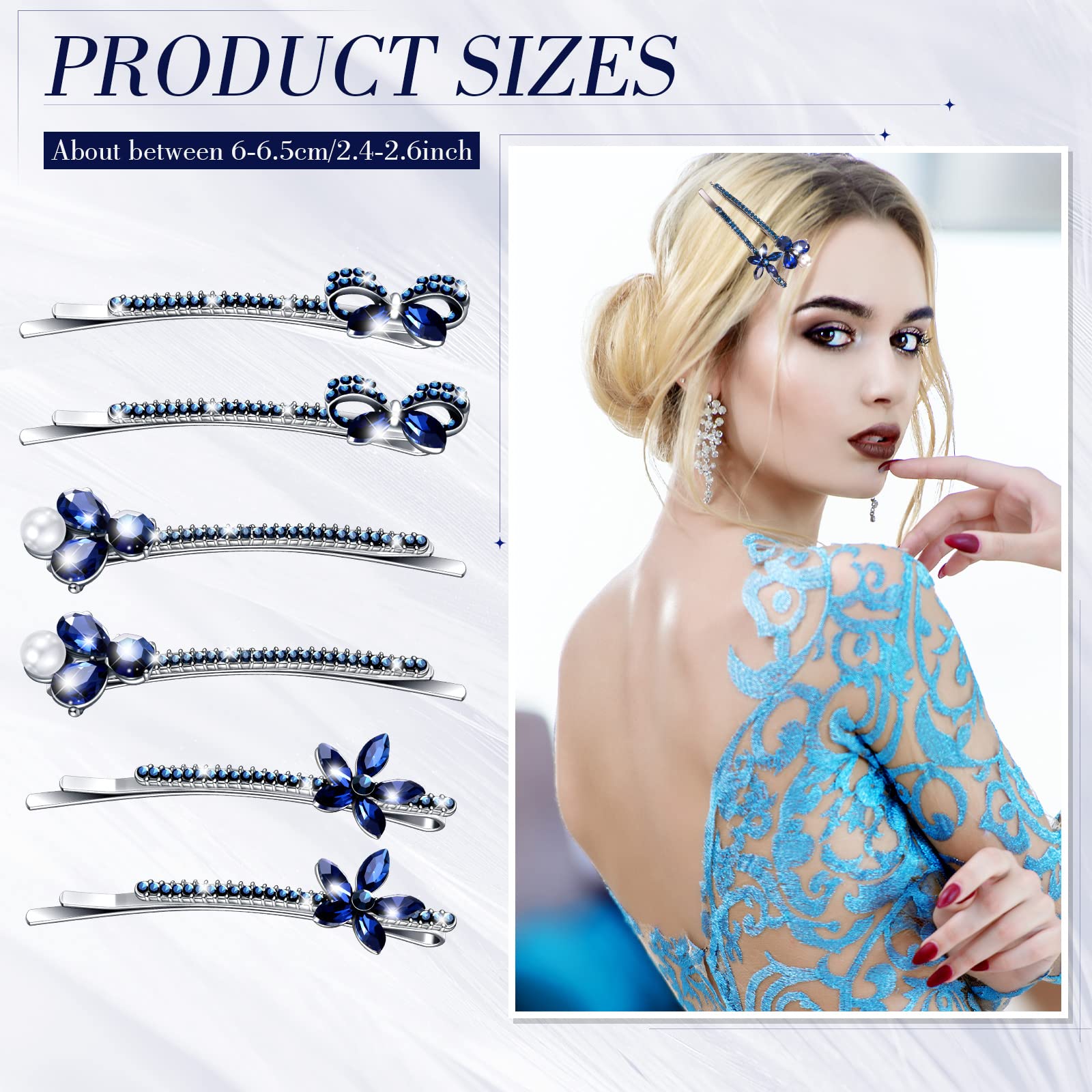 Hanaive close-up of navy rhinestones highlighting sparkle and secure setting