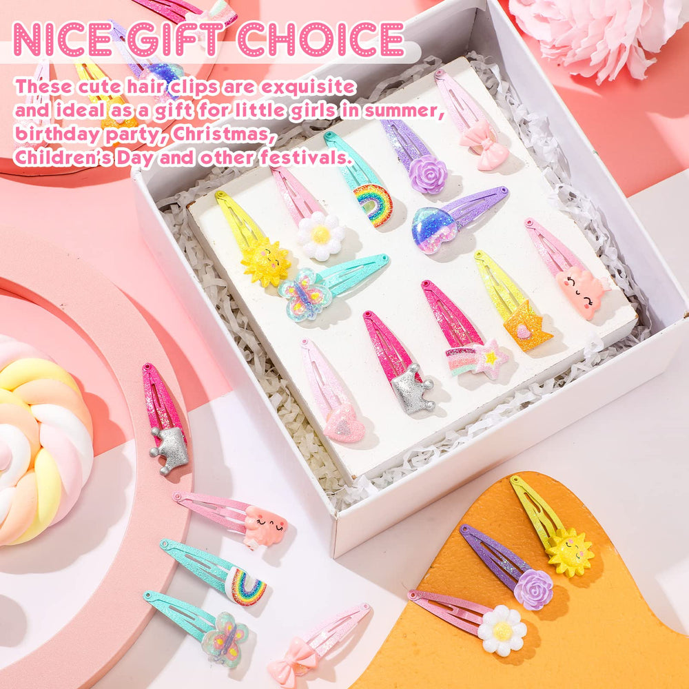 Hanaive party gift presentation showing decorative clips as charming favors