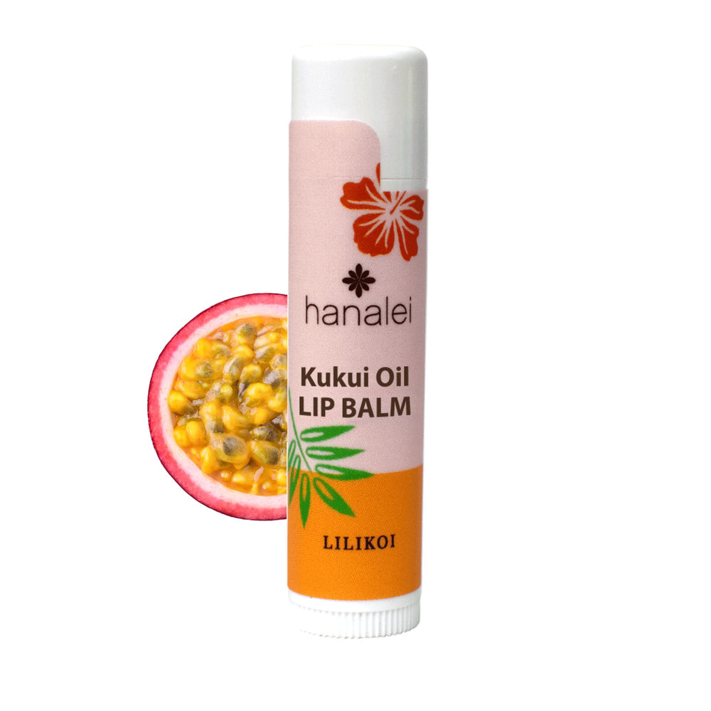 Hanalei lilikoi front view showing compact tube and tropical design for easy carry