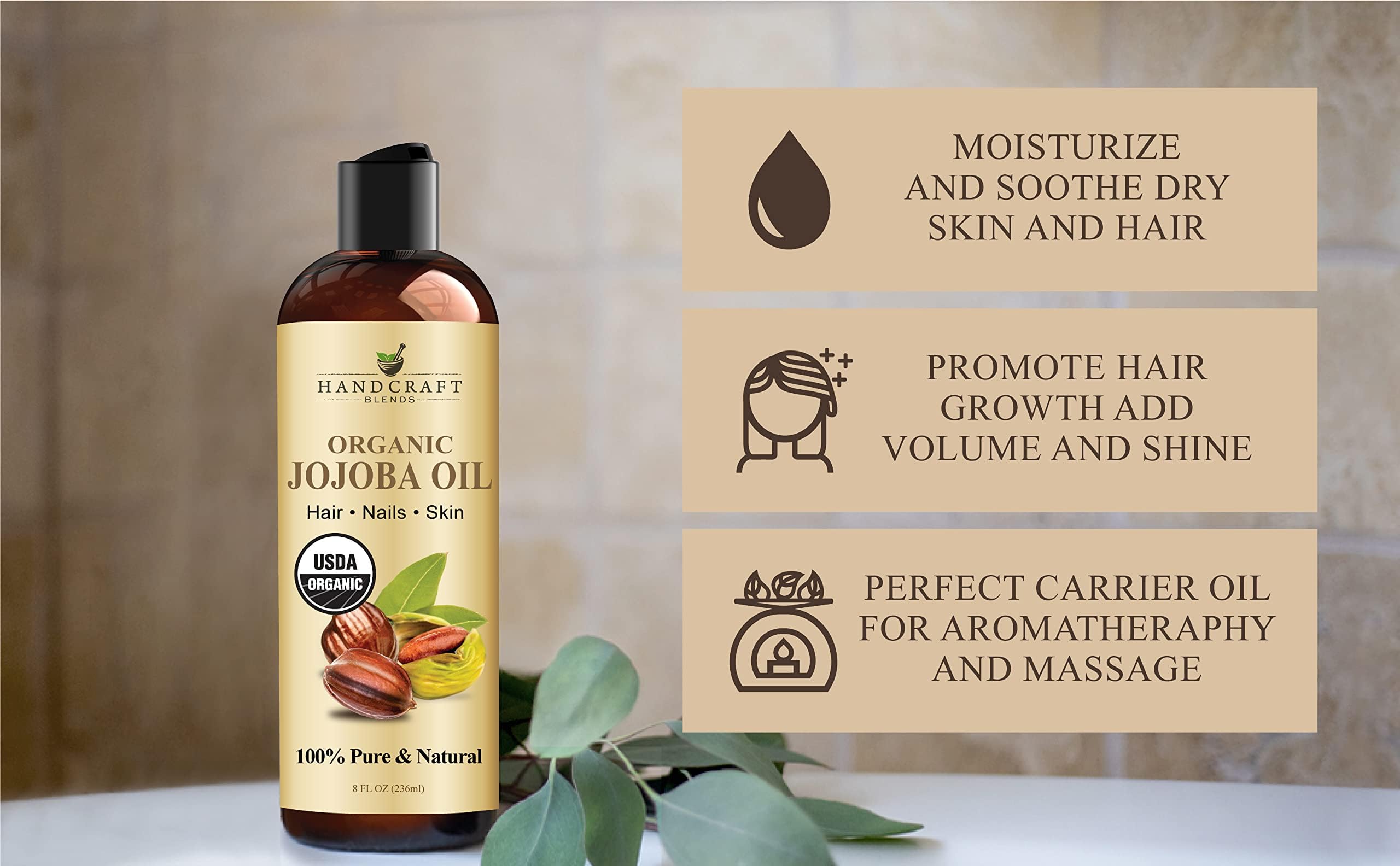 Handcraft Blends applied to hair ends showing reduced frizz and added shine benefit