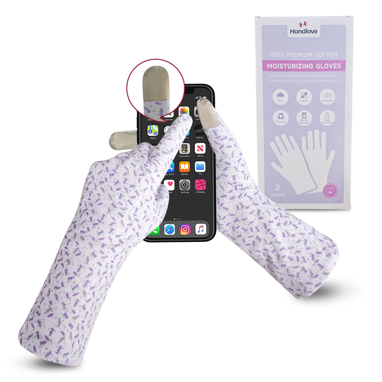 HandLove front packaging showing two pairs and reusable benefit