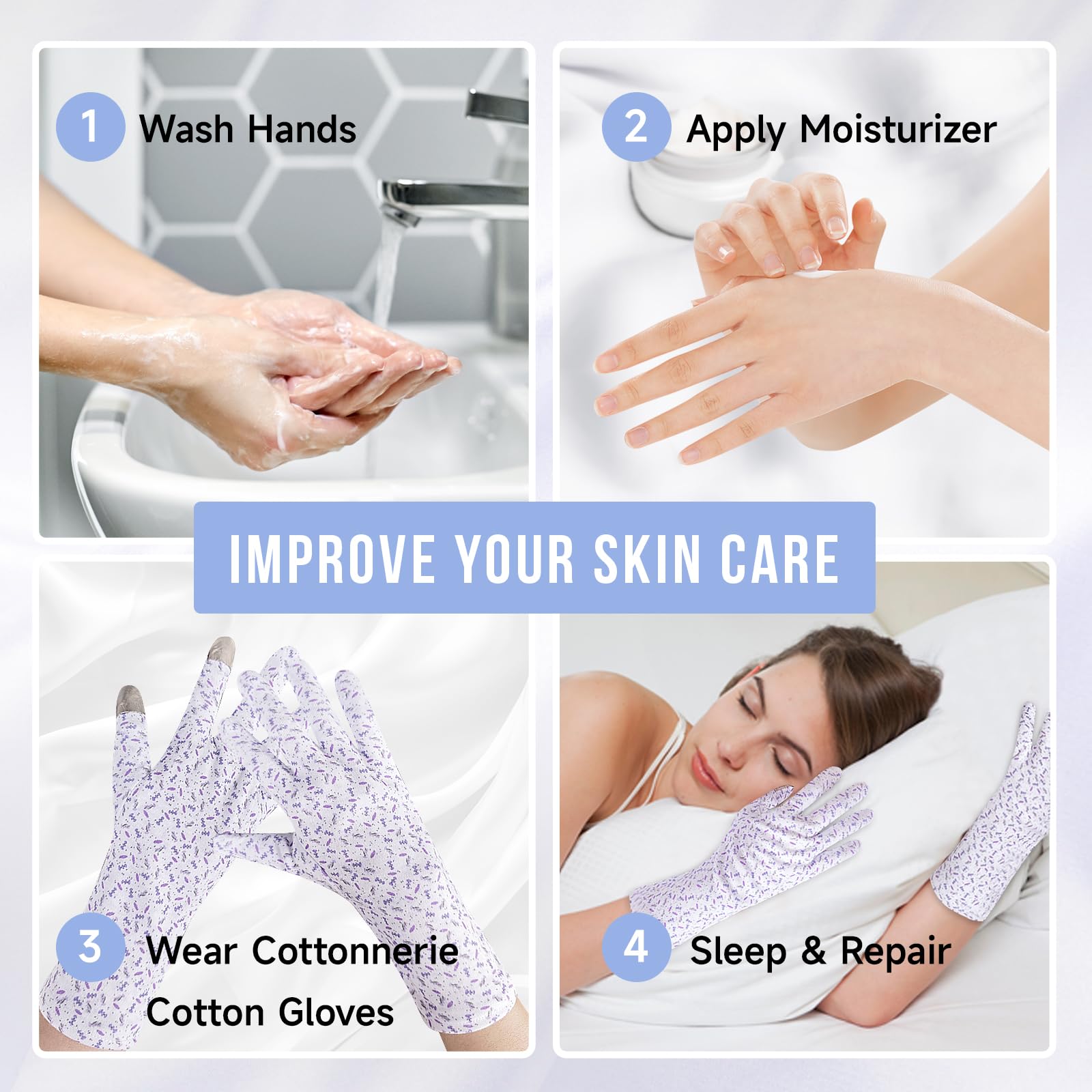 HandLove lavender dots detail emphasizing gentle grip and aesthetic