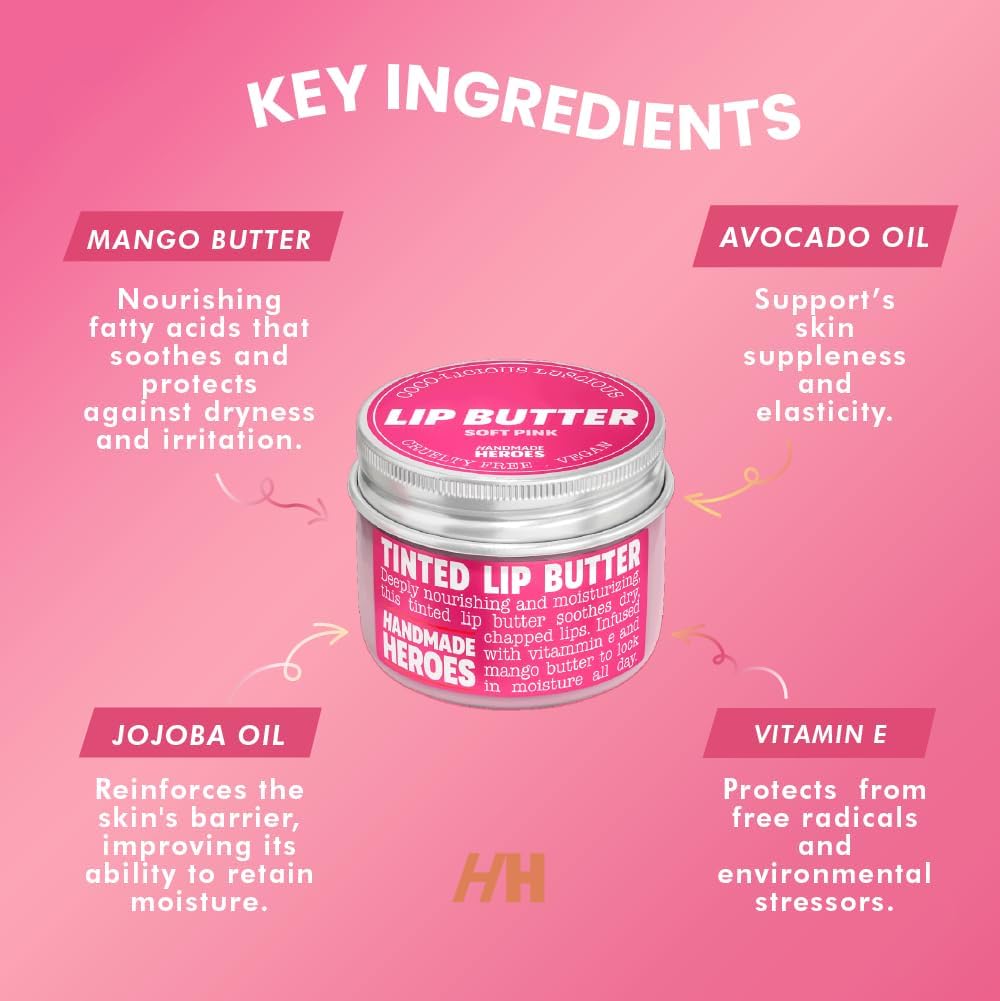 Handmade Heroes being applied to lips for instant softness