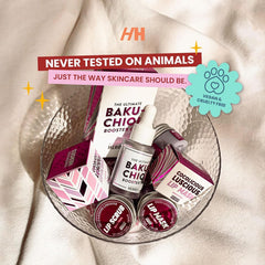 Handmade Heroes label close-up highlighting bakuchiol and ingredient transparency