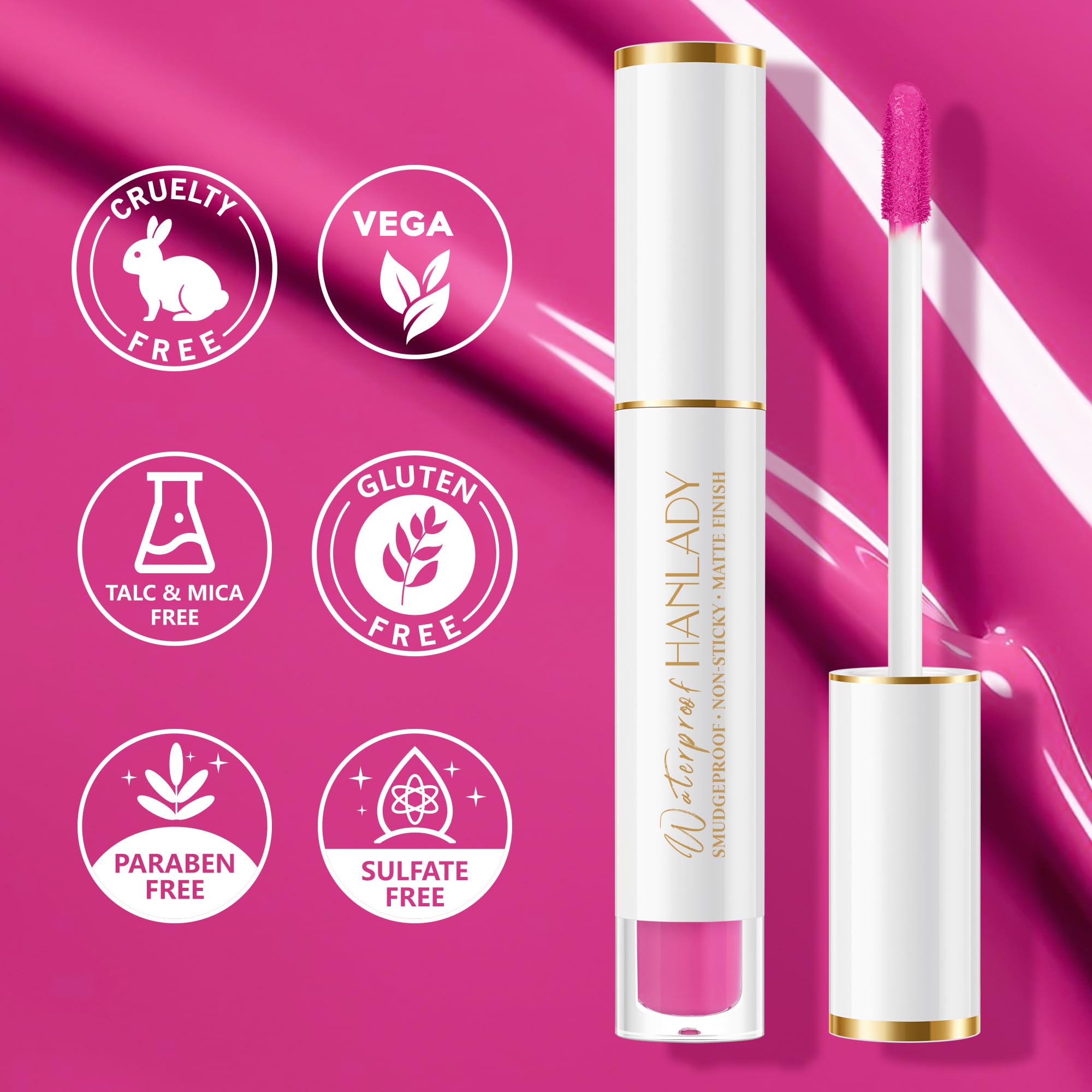 HANLADY swatch of A40 Miss You on skin showing color payoff and shade match