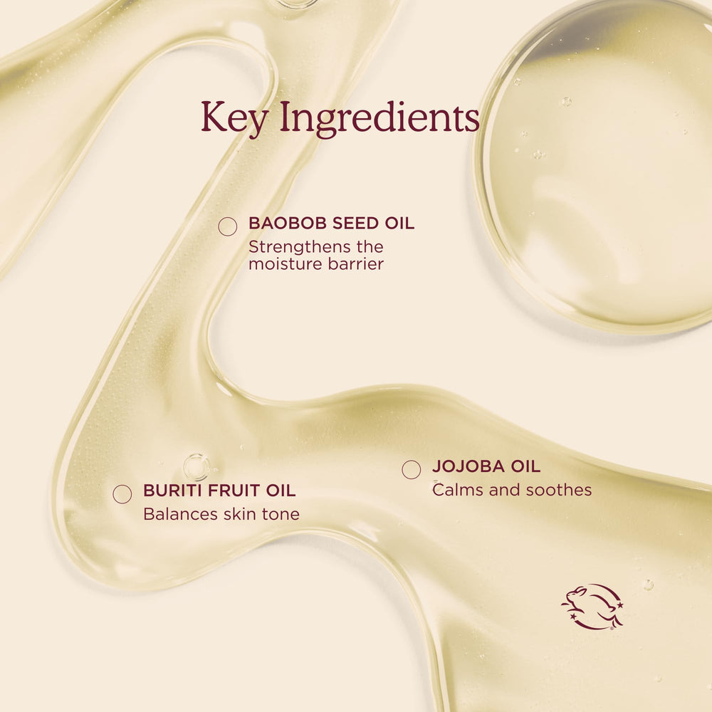 HANNI oils and botanicals display with baobab and buriti showing natural ingredients benefit