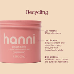 HANNI jar on bathroom shelf lifestyle shot showing streamlined routine benefit