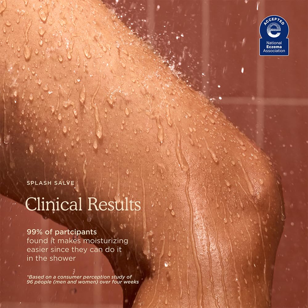 HANNI applying salve to wet palm demonstrating quick in-shower use benefit