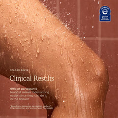 HANNI applying salve to wet palm demonstrating quick in-shower use benefit