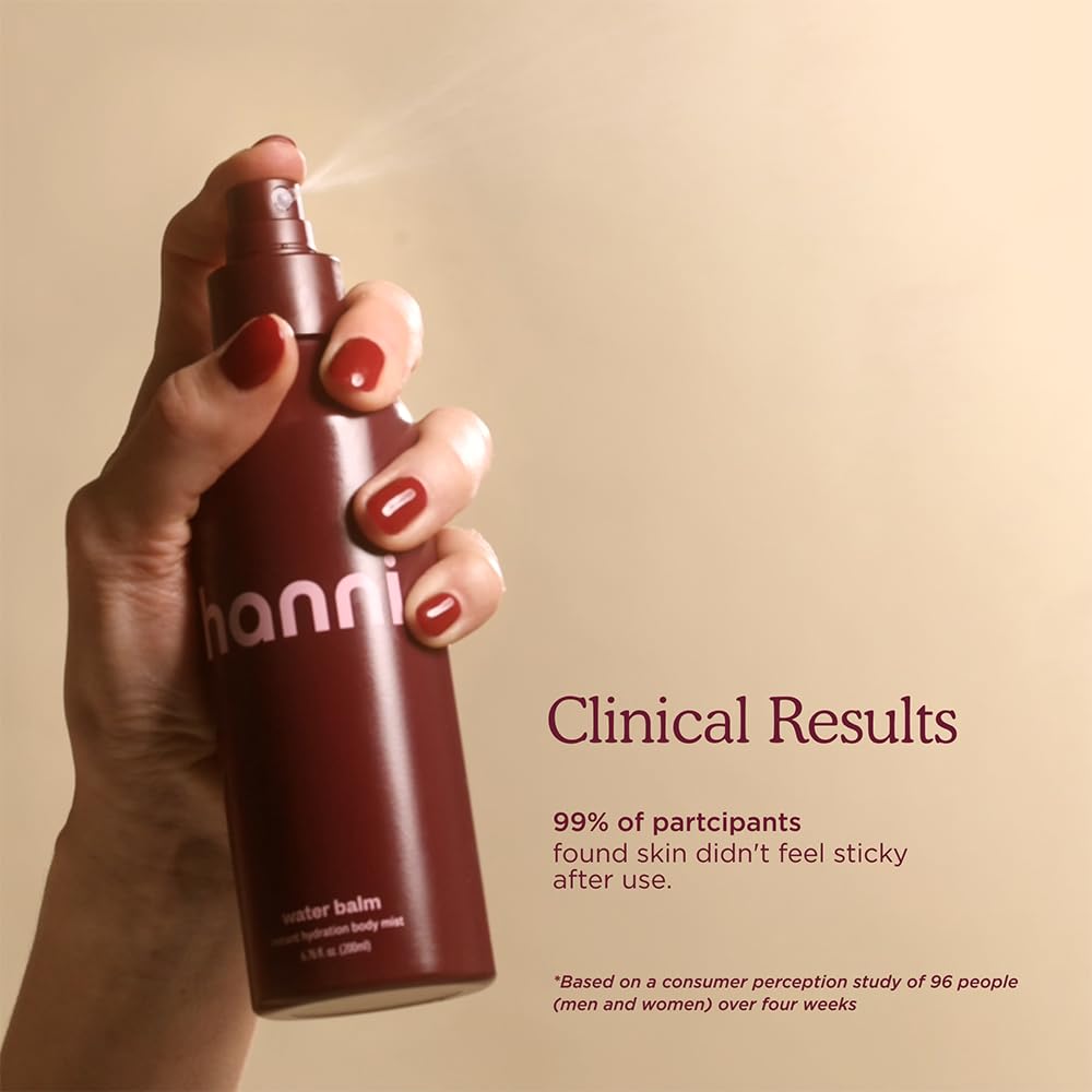 HANNI bottle held in hand demonstrating 200 mL travel-friendly scale