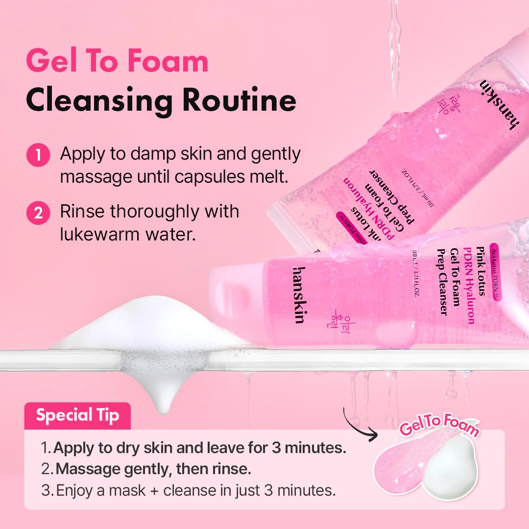 Hanskin cleanser and glow serum flatlay to show complementary routine