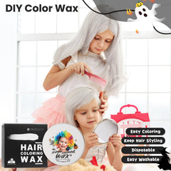 Hands applying Hansuby silver white wax to hair illustrating easy application benefit