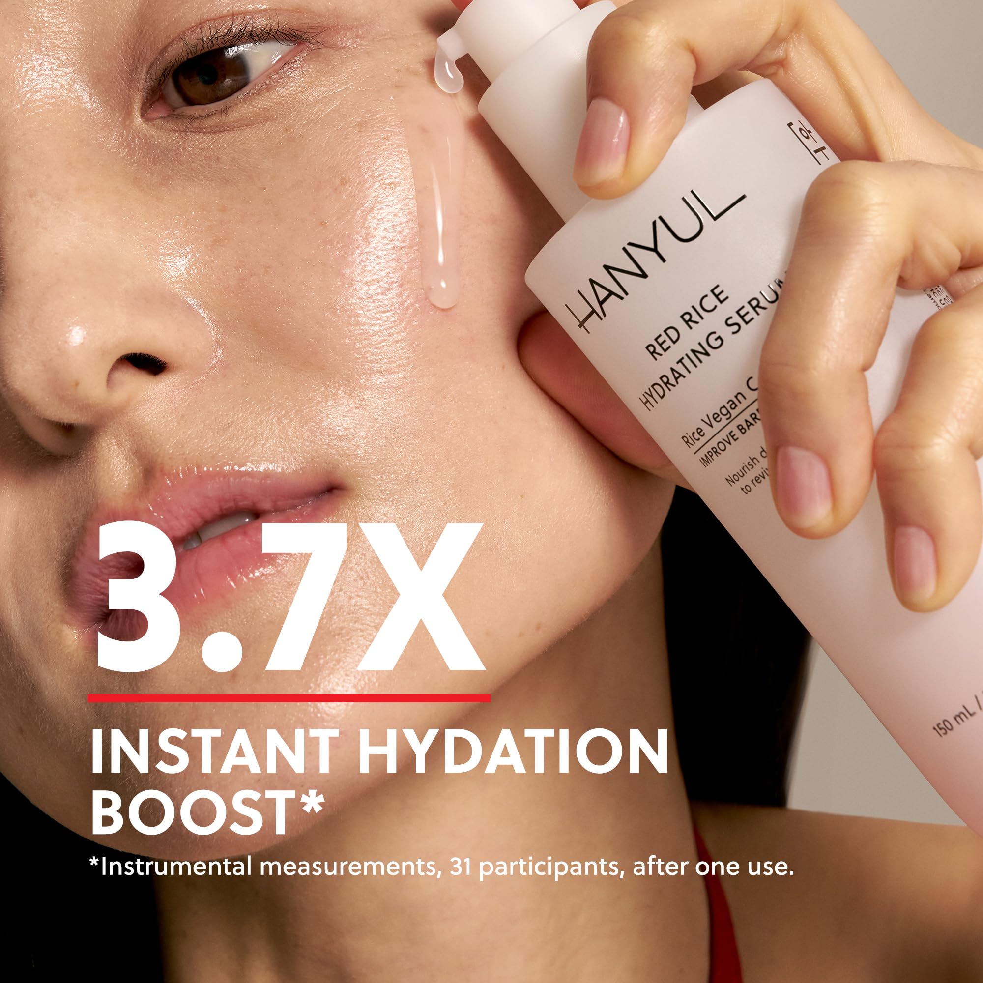 Hanyul close-up of lightweight serum texture for fast absorption