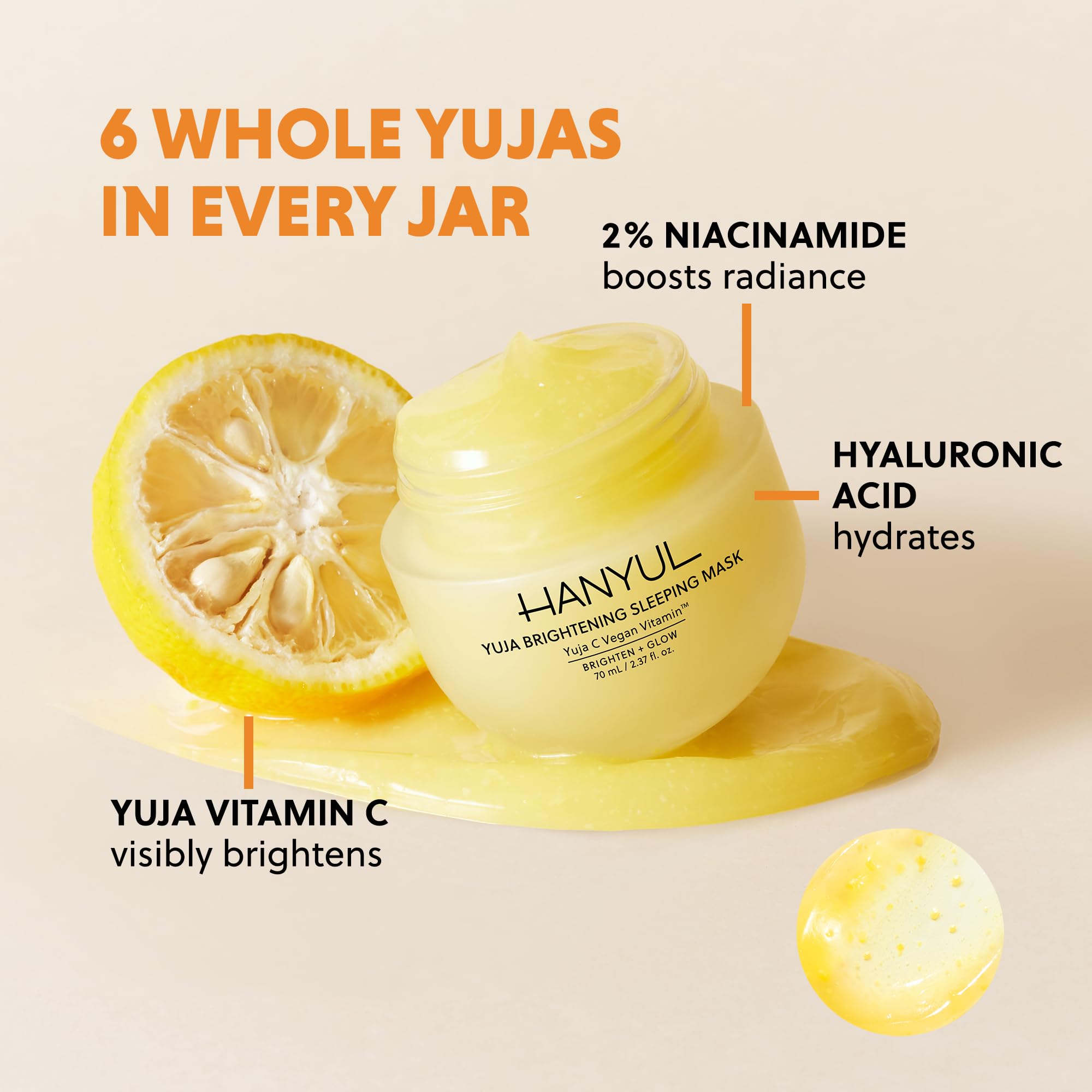 Hanyul cream capsules close-up delivering vitamin-rich yuja