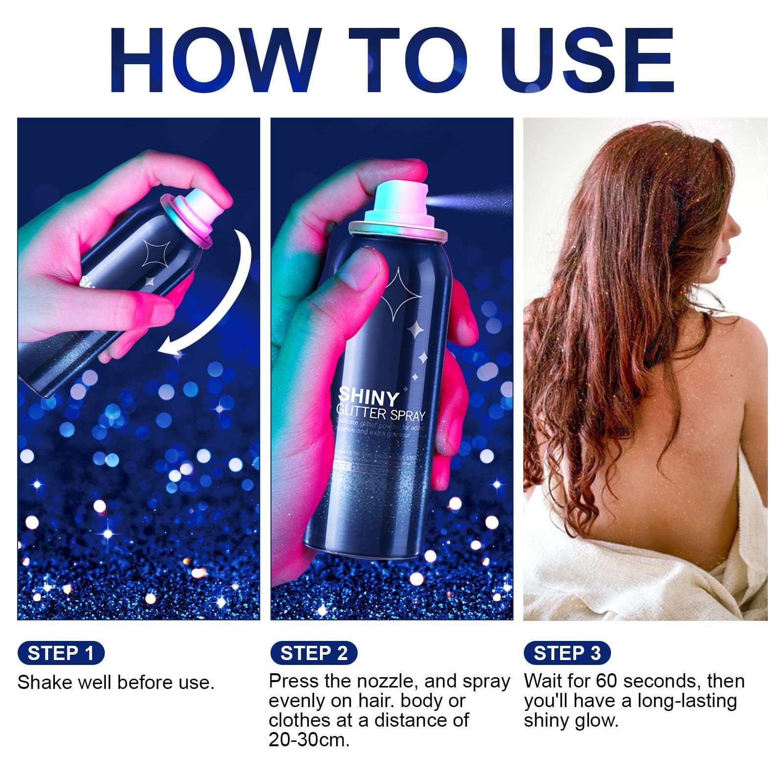 HANYWIL glitter on fabric demonstrating non-sticky shine on clothing