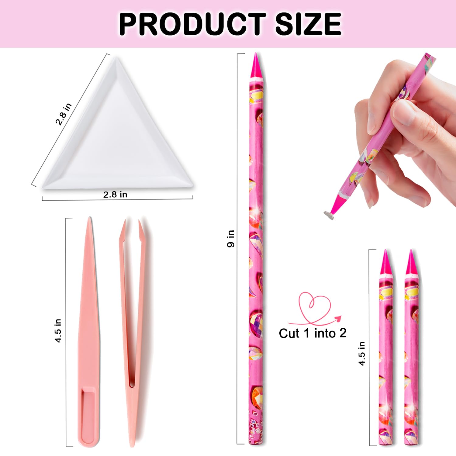 haozher tools used on a manicure demonstrating neat jewel positioning