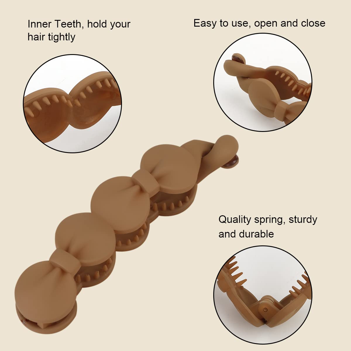 Hapdoo clip holding a half ponytail for fast polished styling