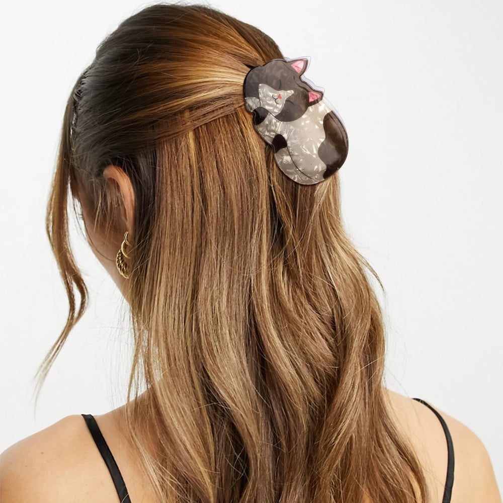Hapdoo clip worn in hair showing practical everyday updo and stylish accent