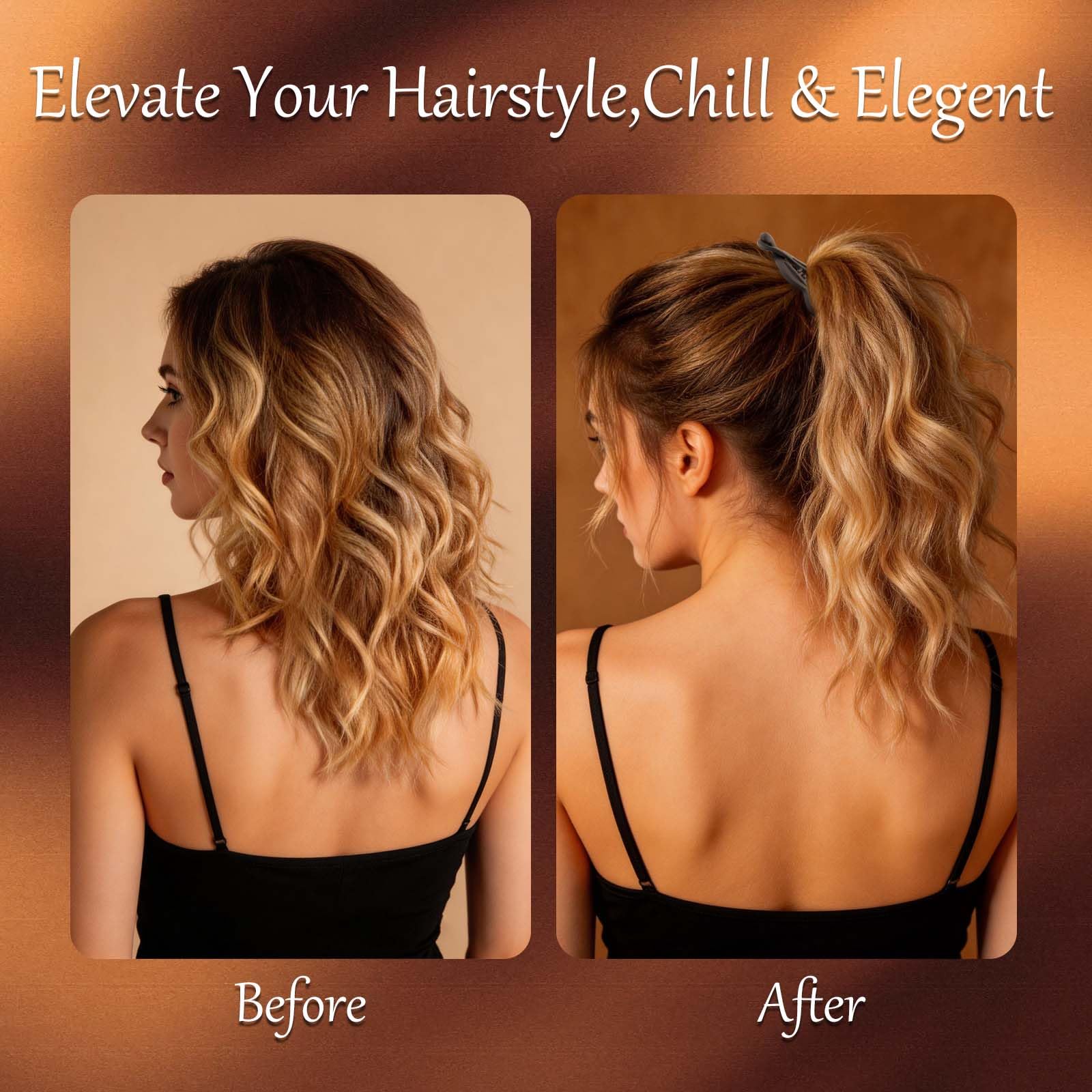 Hapdoo worn in high ponytail demonstrating secure all-day hold