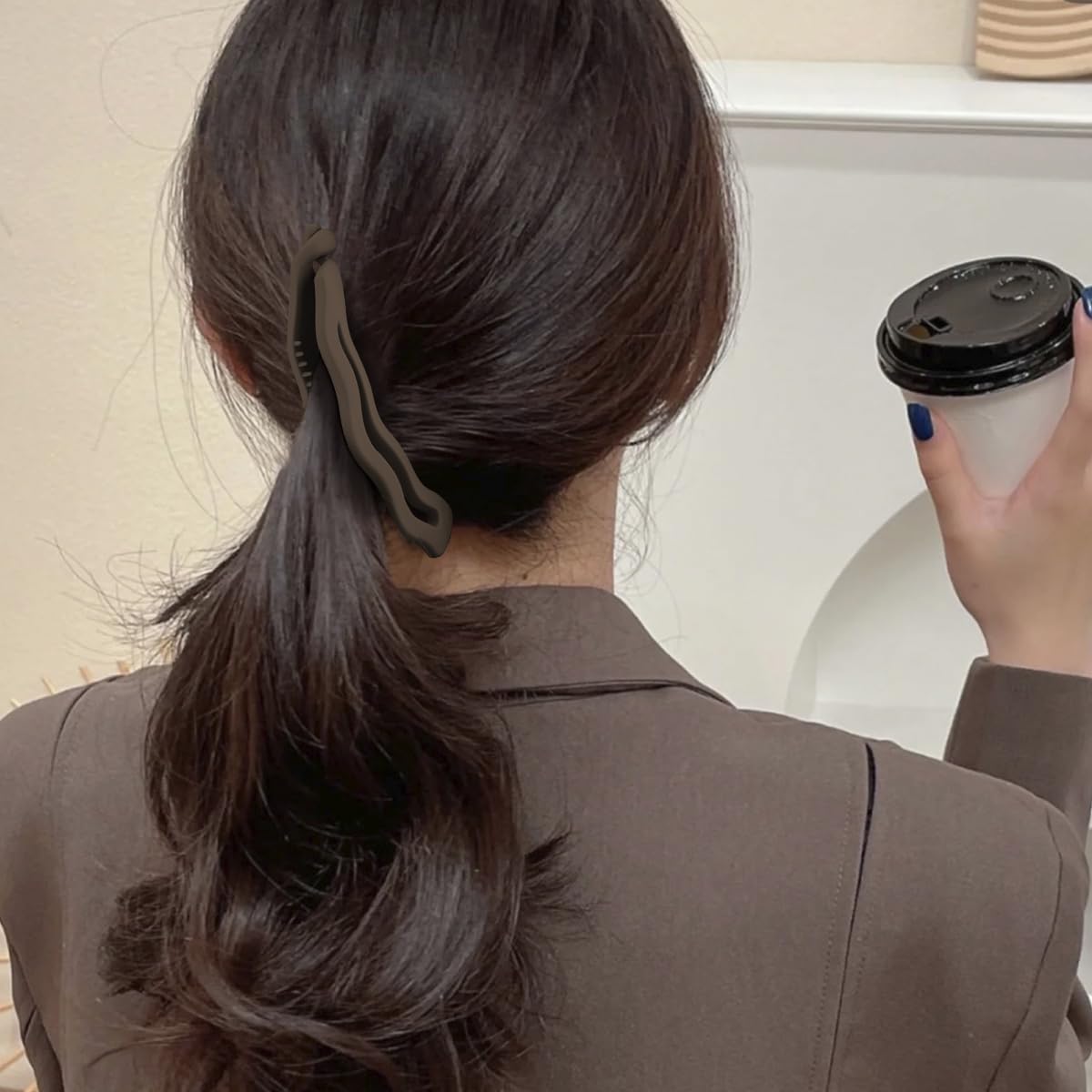 Hapdoo half-up hairstyle example showing easy styling benefit