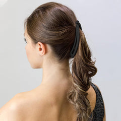 Hapdoo clip securing a high ponytail giving instant volume benefit
