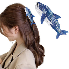 Hapdoo front view whale shark clip shows playful design and secure hold
