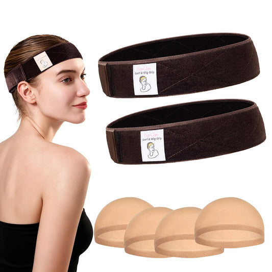 HappClan front packaging showing two velvet bands and four mesh caps for convenience