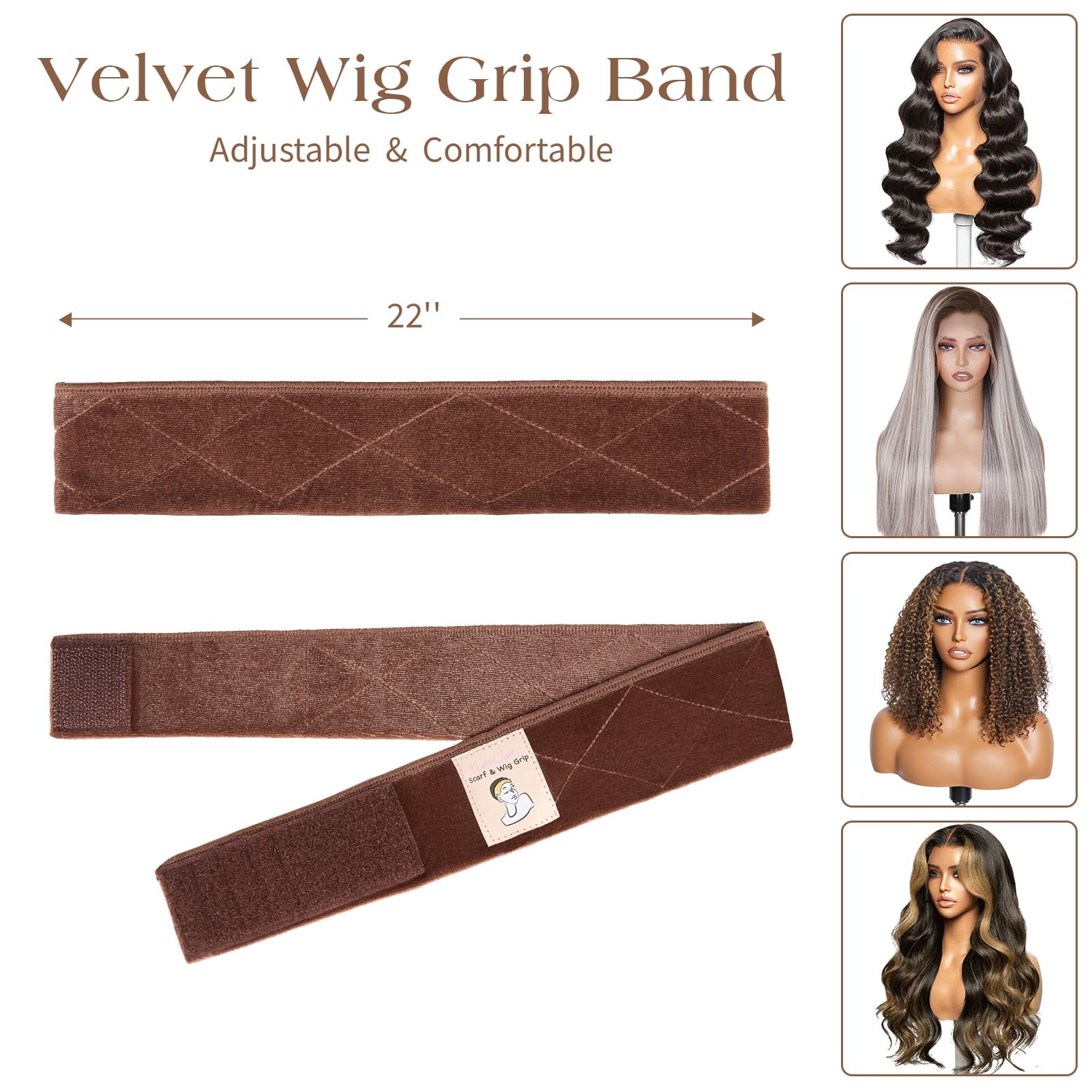HappClan in-use image of woman wearing wig with band for confidence and stability
