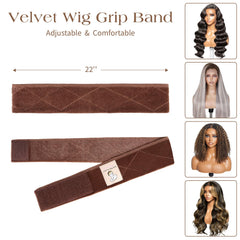 HappClan in-use image of woman wearing wig with band for confidence and stability