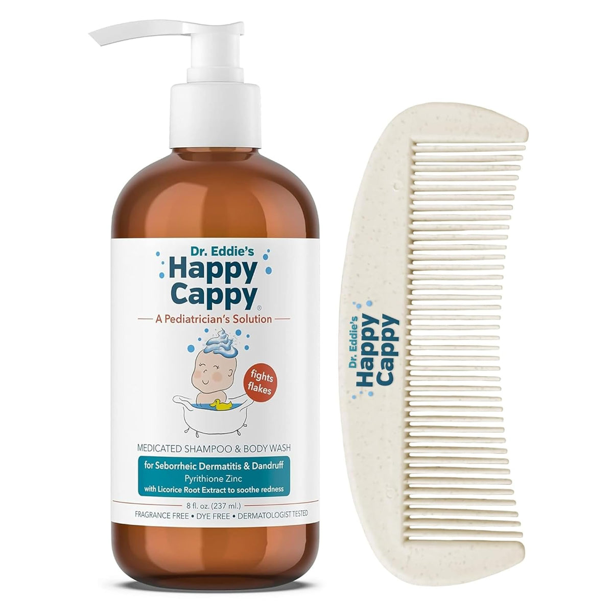 Happy Cappy front bottle showing label and medicated purpose for gentle care
