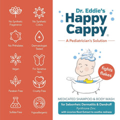 Happy Cappy lather texture on palm demonstrating gentle foam and mild cleanse