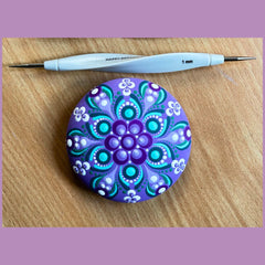 Happy Dotting Company stylus embossing paper creating raised stencil lines and clean impressions