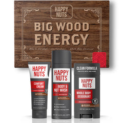HAPPY NUTS box front packaging showing complete kit and gifting appeal